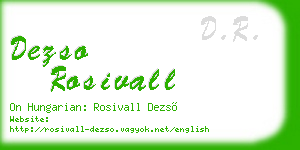 dezso rosivall business card